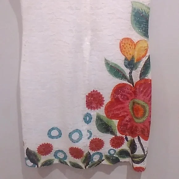 Desigual White Dress with Red and Blue Floral Accents - Picture 7 of 14